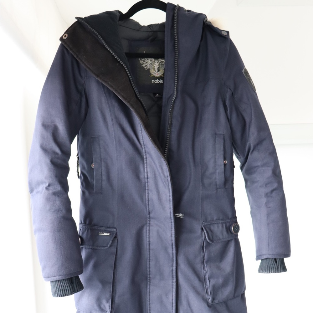 Nobis down filled jacket with fur hood